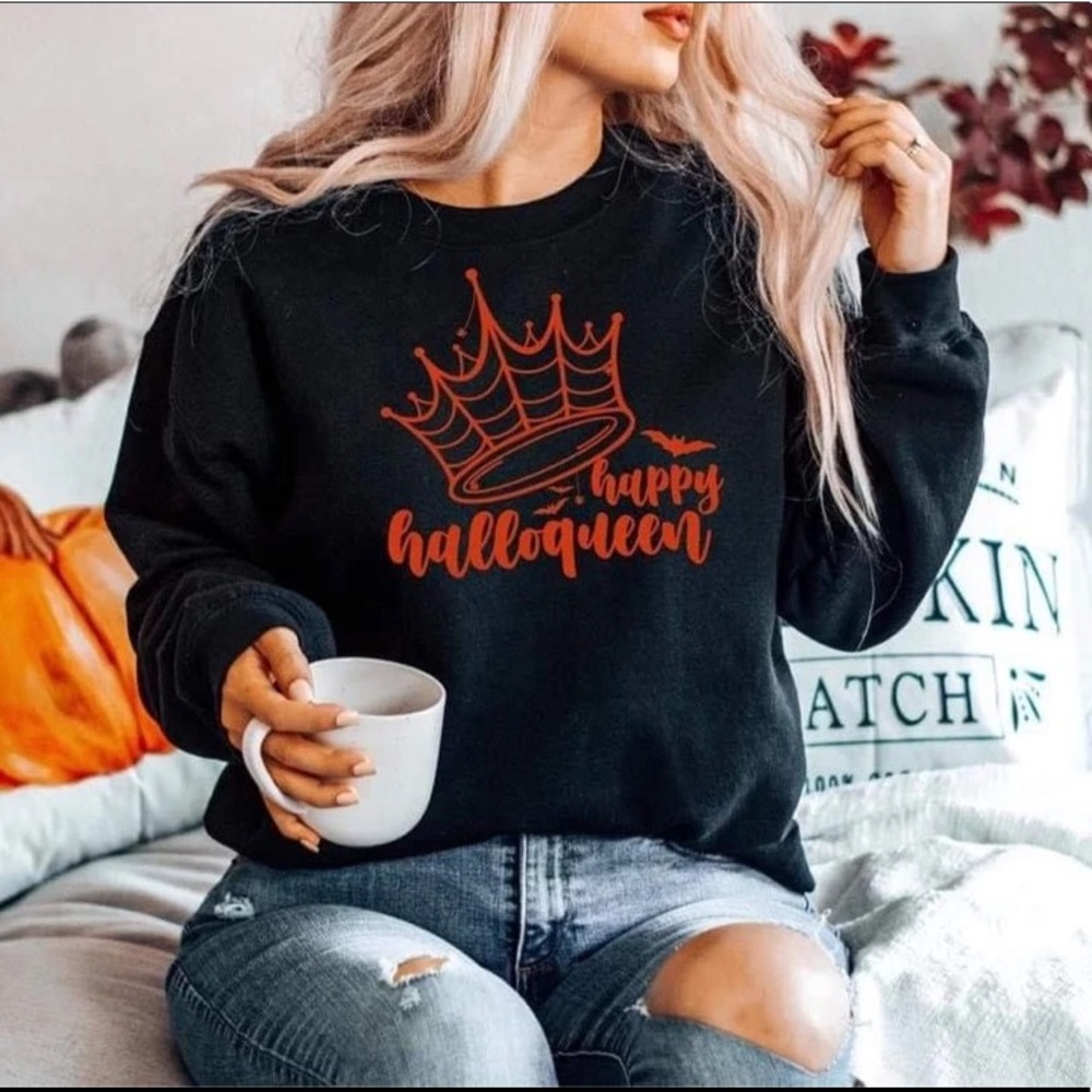 Happy Halloqueen Custom Bella Canvas Long Sleeve T shirt